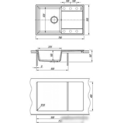 Кухонная мойка Lemark Imandra 9910025 (черный)