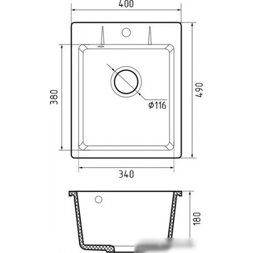 Кухонная мойка GranFest QUARZ GF-UR-240 (черный)