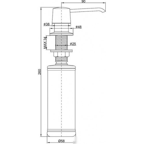 Дозатор для жидкого мыла Paulmark Sauber D001-310 (серый)