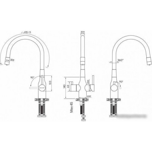 Смеситель Paulmark Salix Sa213419-Gw (золото/белый)