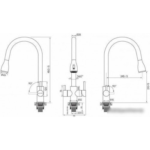 Смеситель Paulmark Lange La214212-401 (антрацит)