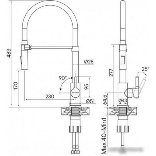 Смеситель Paulmark Halt Ha214021-G (золото)