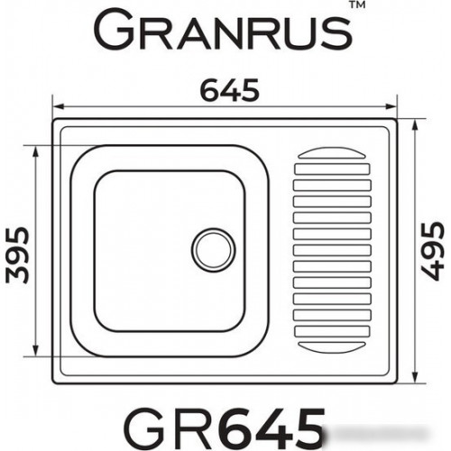 Кухонная мойка Granrus GR-645 (черный)