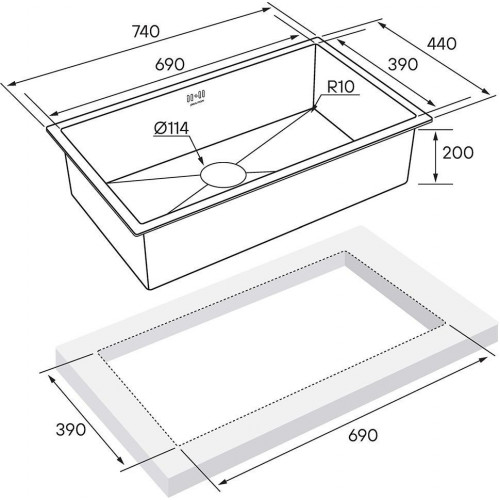 Кухонная мойка Paulmark PM257444-BS