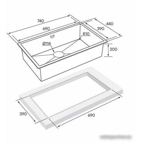 Кухонная мойка Paulmark PM217444-GM