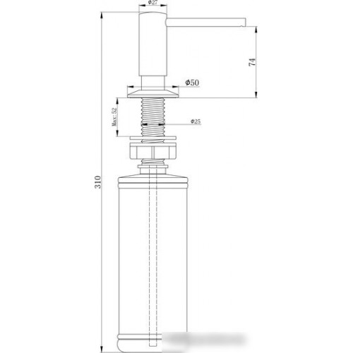 Дозатор для моющего средства Paulmark Decus D004-SBG (светлое брашированное золото)