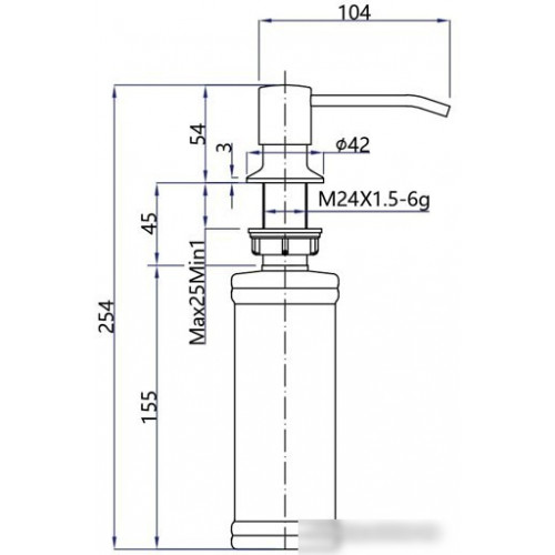 Дозатор для жидкого мыла GranFest Quarz GF-Z-5001 (темно-серый)