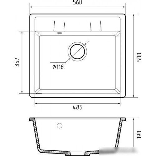 Кухонная мойка GranFest Quadro GF-Q561 (терракот)