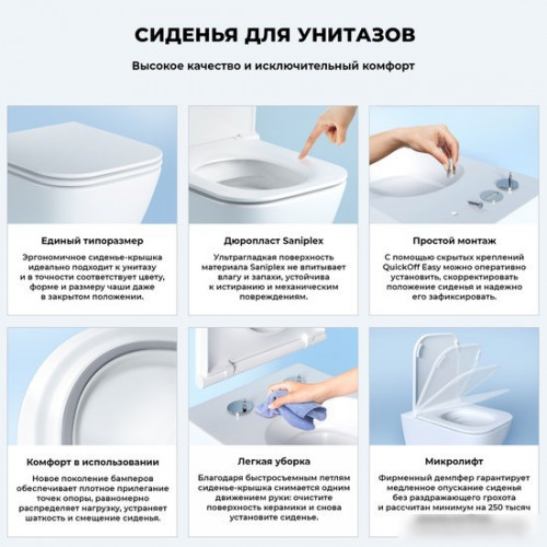 Унитаз подвесной Wellsee Graceful Pro RimFree 182601001 (чаша, пневмокрышка, глянцевый белый)