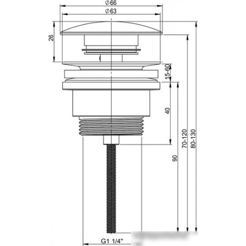 Донный клапан Wellsee Drainage System 182140000 (матовый черный)