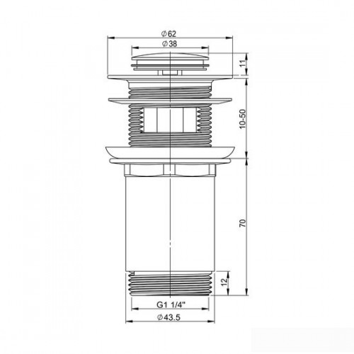Донный клапан Wellsee Drainage System 182129000 (хром)