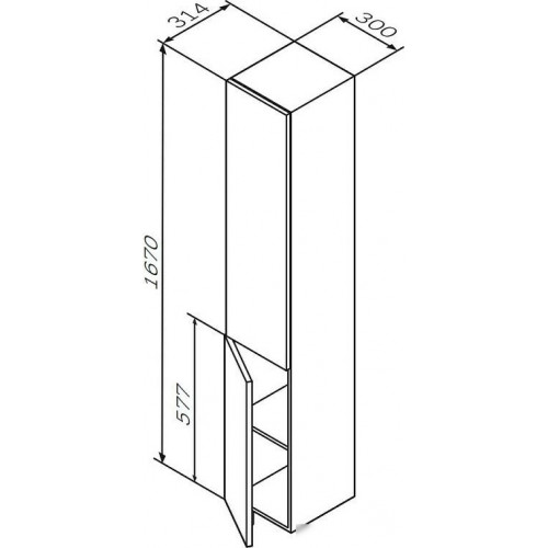 AM.PM Шкаф-пенал Gem M90CHL0306HF