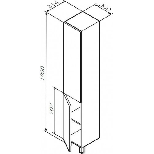 AM.PM Шкаф-пенал Gem M90CSL0306HF