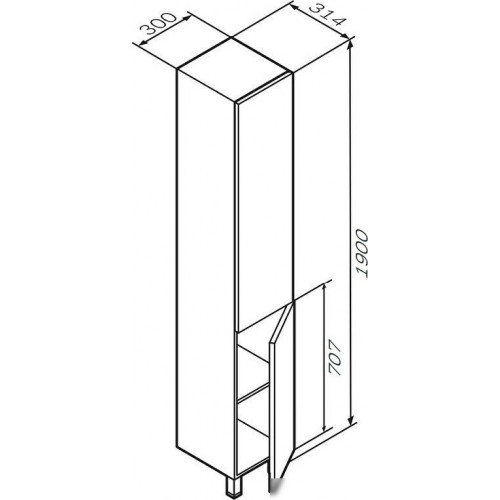 AM.PM Шкаф-пенал Gem M90CSR0306HF
