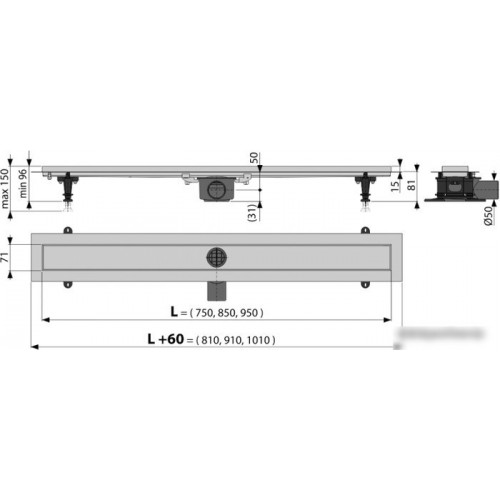 Трап/канал Alcaplast APZ13-Double9-950
