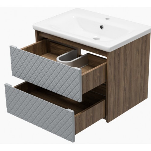 Brevita Тумба под умывальник Chester 65 CHE-09065-49502Я (серый/темное дерево)