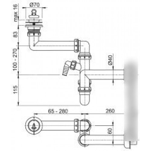 Сифон Alcaplast A870P-DN40