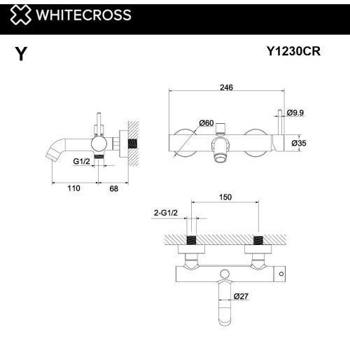 Смеситель Whitecross Y Y1230BL (черный мат)