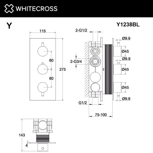 Смеситель Whitecross Y Y1238BL (черный матовый)