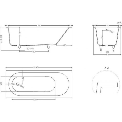 Ванна LoveForm LOFO 180x80 Gelcoat (белый глянцевый)