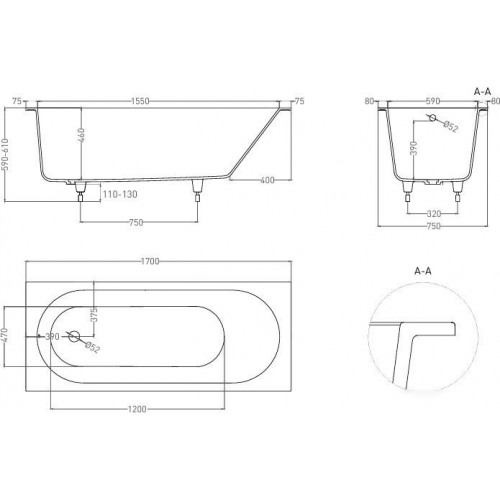 Ванна LoveForm LOFO 170x75 Solid Surface (белый матовый)