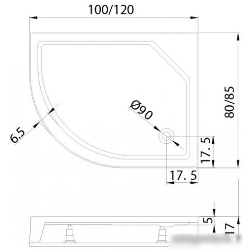 Душевой поддон NEW TRENDY Maxima 120x85 B-0341 (правый)