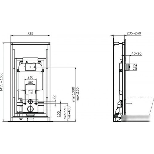 Инсталляция для унитаза Ideal Standard Prosys Comfort Nero R0145A6