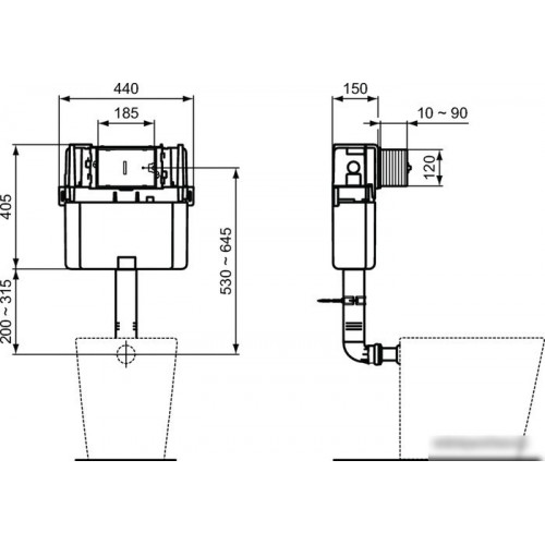 Инсталляция для унитаза Ideal Standard Prosys 150M WC R014167
