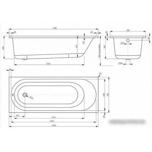 Ванна VagnerPlast Kasandra 175x70