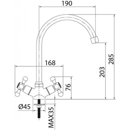 Смеситель Milardo Duplex DUPSB0JM05