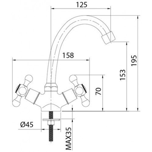 Смеситель Milardo Duplex DUPSB00M01