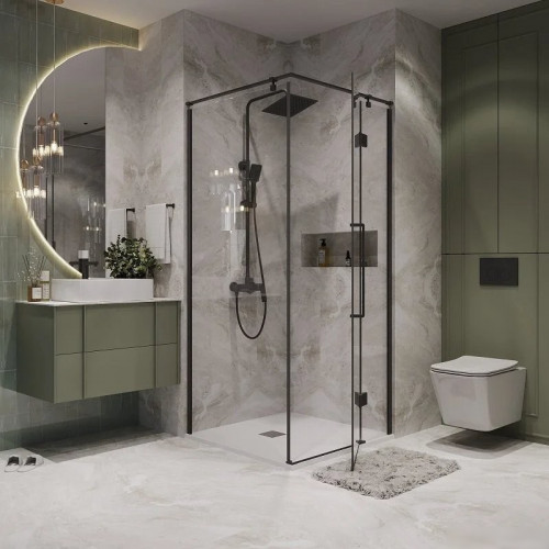 Душевой уголок Niagara NG-6832-34BLACK 100x100x195 (черный матовый/прозрачное стекло)