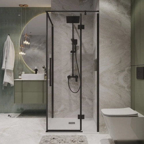 Душевой уголок Niagara NG-6832-34BLACK 100x100x195 (черный матовый/прозрачное стекло)