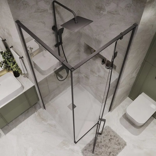 Душевой уголок Niagara NG-6832-34BLACK 100x100x195 (черный матовый/прозрачное стекло)