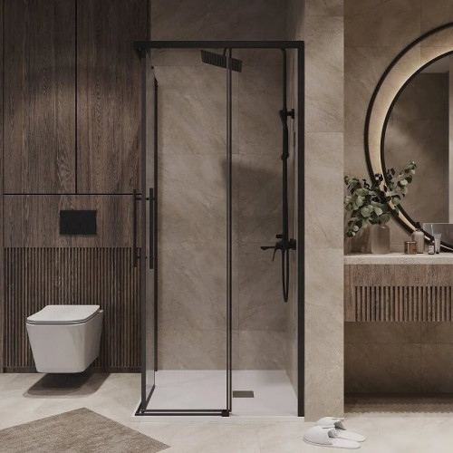 Душевой уголок Niagara NG-6830-34BLACK 100x100x195 (черный матовый/прозрачное стекло)