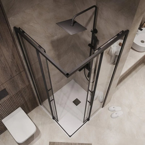 Душевой уголок Niagara NG-6830-34BLACK 100x100x195 (черный матовый/прозрачное стекло)