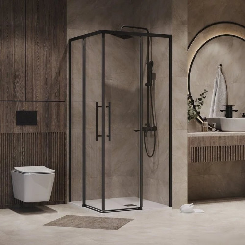 Душевой уголок Niagara NG-6830-34BLACK 100x100x195 (черный матовый/прозрачное стекло)
