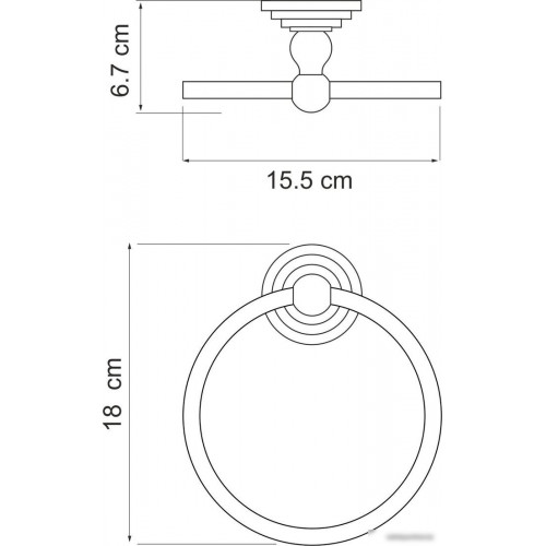 Держатель для полотенца Wasserkraft Ammer K-7060