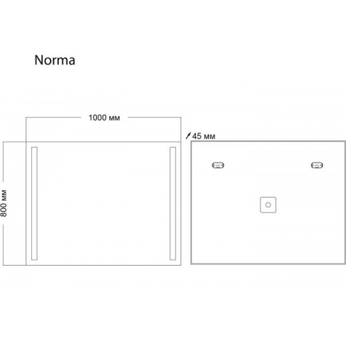 Мебель для ванных комнат Grossman Зеркало Norma LED 100x80 1010080